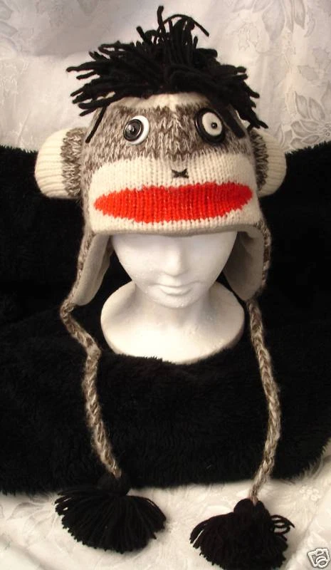 deLux TAG Punk Rock Calcetín Mono SOMBRERO Disfraz Animal ADULTO Gorra FORRADA Gris Negro  Foto 1 de 4