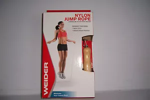 Corda da salto in nylon Weider 9' manici in vero legno e girevoli in metallo corda da salto NUOVA! - Foto 1 di 2