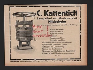 HILDESHEIM, Werbung 1912, C. Kattentidt Eisengiesserei Maschinenfabrik - Bild 1 von 1