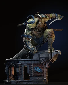 Leonardo TMNT 3D Printed Figure, Teenage Mutant Ninja Turtles Leader, Unpainted - Picture 1 of 3