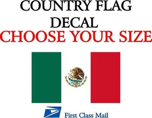 BANDERA DEL PAÍS MEXICANO, PEGATINA, CALCOMANÍA, VINILO 5 AÑOS, bandera del país de México - Imagen 1 de 2