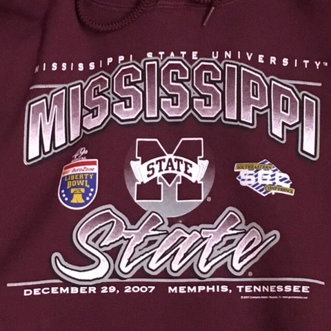 Mississippi State 2007 Liberty Bowl Hoodie Sweatshirt SEC Conference  Adult XL Cover