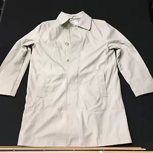 Merona Khaki Tan Trench Coat small dri lanka pockets lined full zip button up - Picture 1 of 7