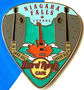 2016 HARD ROCK CAFE NIAGARA FALLS CANADA CITY TEE HOCKEY STICKS GUITAR PICK PIN - Picture 1 of 1
