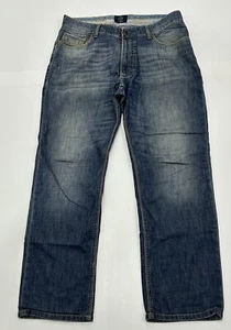BUGATTI Dublin 930 Blue Stretch Straight Fit Jeans Style 3630D Jeans 34 34 VGC - Foto 1 di 7