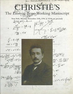 CHRISTIE'S Einstein Besso Manuscript Science Theory of Relativity Catalog 1996 - Picture 1 of 1