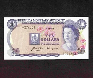 Bermuda 10 Dollars 1978 P-30a * XF-AU * Queen Elizabeth * - Picture 1 of 2