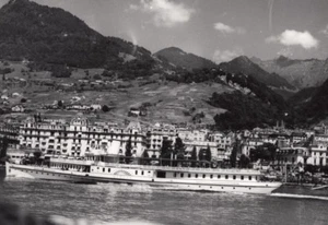 Geneve Lake Steamer panorama old Photo 1950' - Picture 1 of 4