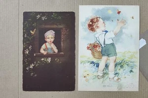 BUTTERFLY FARFALLA-LOT 2 POSTCARDS-C70-188 - Picture 1 of 1