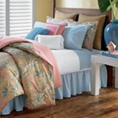 TWO Ralph Lauren Chaps Home Coco Palms KING SHAMS Paisley Pair NEW BLUE PEACH  - Image 1 of 4