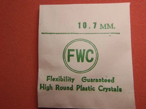 FWC HIGH ROUND Diamond Edge PLASTIC WATCH CRYSTAL 10.7 MM NOS - Picture 1 of 3