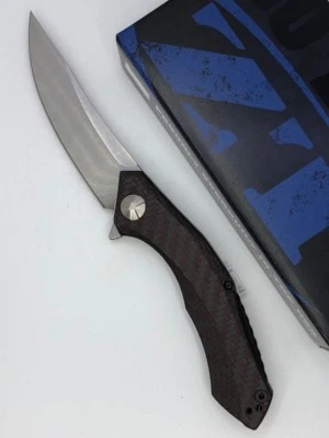 * Cuchillo Sinkevich Zero Tolerance 0462 20CV hoja de borde liso rojo fibra de carbono  Foto 1 de 2