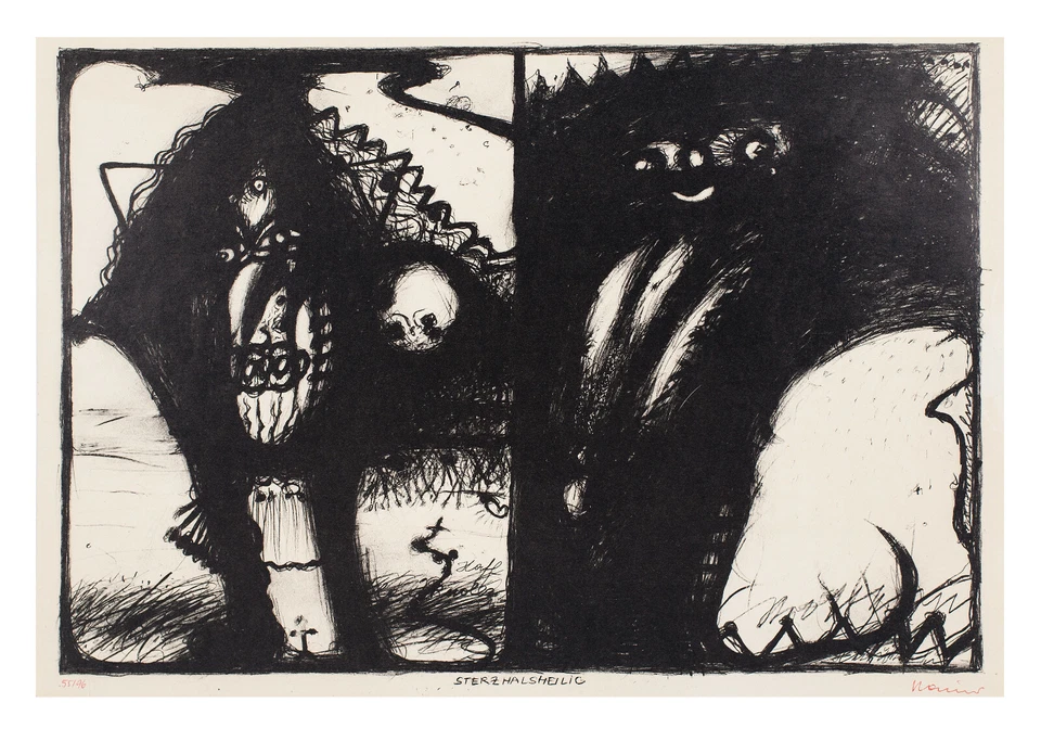 Arnulf Rainer, original Offsetlithographie, signiert und nummeriert - Bild 1 von 1