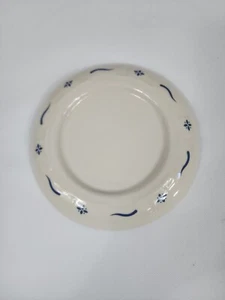 Longaberger Pottery Woven Traditions Blue Pillar Candle Holder 7.25"  - Picture 1 of 14