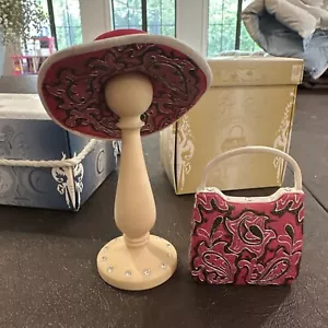 Classic Couture Hat Handbag Shoe Collection Lady Vanessa Set 3 Figurine Paisley - Picture 1 of 14