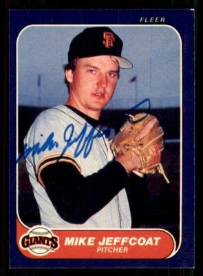 1986 Fleer Baseball #545 Mike Jeffcoat Signed Autograph (no COA) - Image 1 of 2