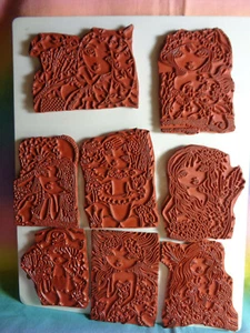 Rubber Stamps Variety Sheet With Grey Backing 8 pcs - Bild 1 von 8
