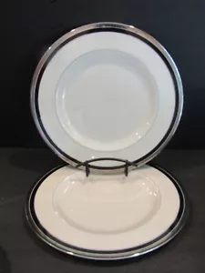 Pickard China NOCTURNE schwarze Zierleiste Platin VERKRUSTETE Zierleiste 2er SET Teller - Bild 1 von 7