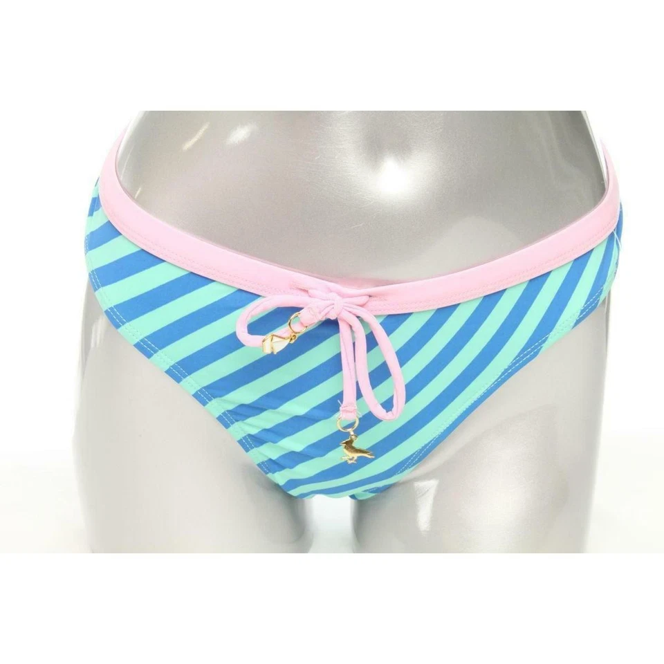 Bikini de natación moderno con bandas Hipster para mujer L parte inferior media cuchara azul Foto 1 de 3