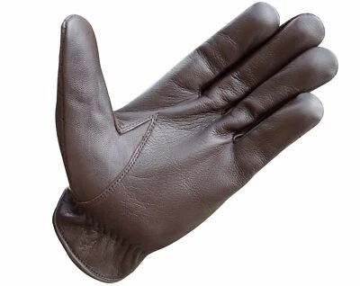 Unisex Sin Forro Policía Vestir Conducir Moda Suave Oveja 100% Cuero Guantes Foto 1 de 4