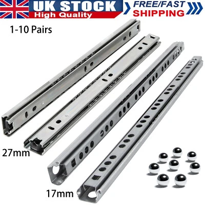 17mm ball bearing drawer runners for grooved drawer slides /27mm Two-way Travel - Image 1 of 4