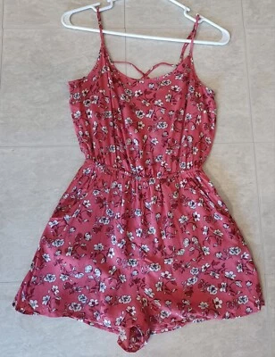 H&M Divided Romper 女式 6 码花卉可调肩带十字开背  — 第 1/4 张图片