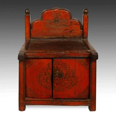 RARO ANTIGUO BUDA SOPORTE ALTAR PINTADO PINO TIBETANO MUEBLES CHINOS SIGLO XIX.  Foto 1 de 4