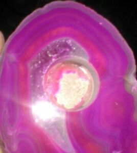 Agate - Thick Slice - Tealight Candle Holder - Reddish - Unusual ! FREE SHIP !
