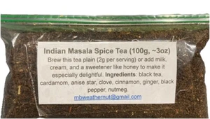 Indian Masala Spice Tea-100% Natural Loose Leaf, 100g (3 oz) - Picture 1 of 3