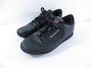 Zapatos deportivos para caminar tenis Reebok Classic Princess de cuero negro para mujer 10 - Imagen 1 de 10