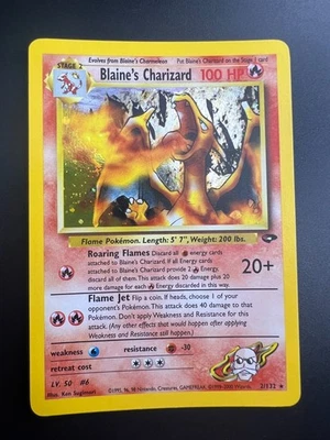 Blaine's Charizard - 2/132 - Pokemon Gym Challenge Unlimited Holo Rare Card LP - Image 1 of 2