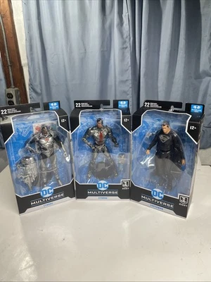 DC McFarlane Batman Liga de la Justicia Lote de 3 Superman, Cyborg, Cyborg DC Renacimiento Foto 1 de 4