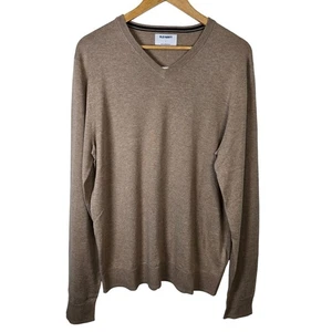 Old Navy Herren V-Ausschnitt Pullover Gr. L hellbraun braun Langarm Strickpullover - Bild 1 von 4