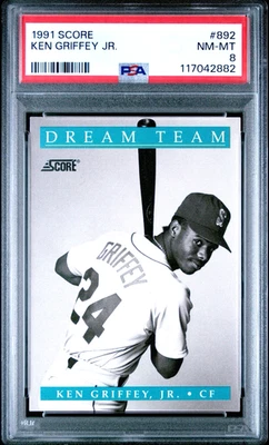 Tarjeta de puntuación Ken Griffey Jr. 1991 #892 PSA 8 casi nueva envío gratuito Foto 1 de 3