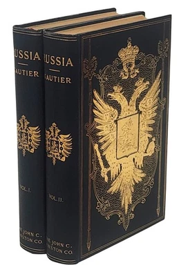 THEOPHILE GAUTIER Russia 1905 Travel 2-Vol Set Decorative Binding DJs - Image 1 of 4