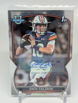 2022 Bowman Chrome University Base Autograph Zach Calzada Auto 10 Inscription  - Image 1 of 2