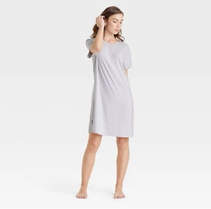 Auden Mujer Manga Corta Blanco/Gris Rayas Pijama Camiseta Vestido Talla XL NUEVO CON ETIQUETAS - Imagen 1 de 8
