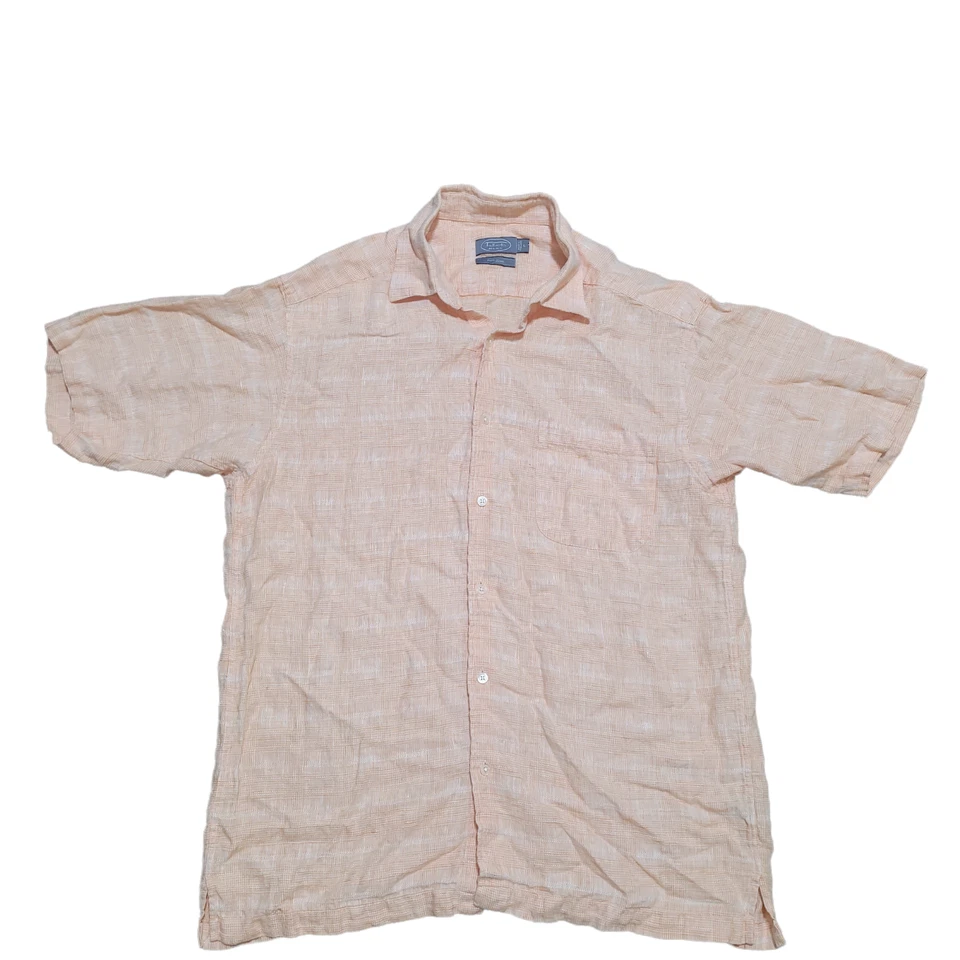 Talbots L Men Linen Button Up Camp Shirt Lightweight Breathable Comfort - Image 1 of 4