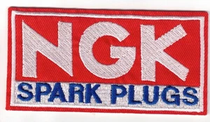 NGK Spark Plugs Crest 4in Embroidered Iron-on Patch - Picture 1 of 2