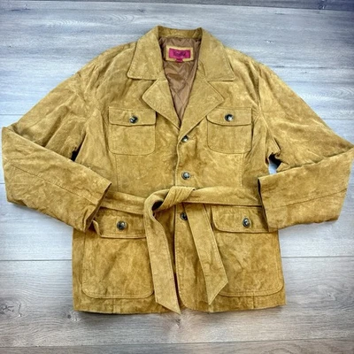 Vtg 70s Excelled Collection 100% Suede Leather Button Front Coat Jacket Women's - Image 1 of 4