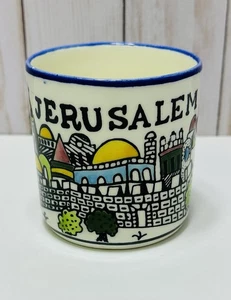 Taza/taza de café vintage de gres de Israel Jerusalén hecha a mano/paisaje pintado - Imagen 1 de 13