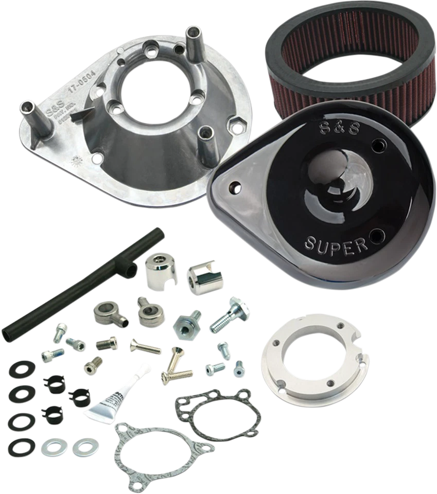S & S Cycle Teardrop Air Cleaner Kit Black 170-0312B - Image 1 of 1