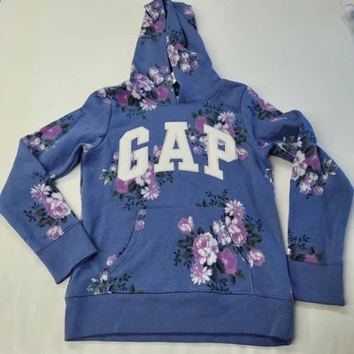 GAP Niños Azul Estampado Floral Logo Sudadera con Capucha Pullover Manga Larga Talla L/10 Foto 1 de 4