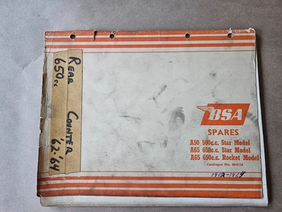 BSA Spares Parts List Manual Book A50 A65 1962 1963 1964 No. 05116 - Image 1 of 2
