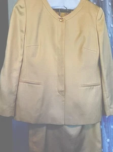 Vintage Louis Feraud Jacket Blazer Skirt Outfit Set/ Suit Shoulder Pads Sz. 14 - Picture 1 of 17