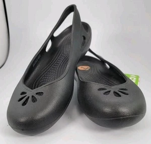 NWT Crocs Taylor Slingback Black 200092-01 Shoes Flats Sandals Women’s size 7 - Picture 1 of 10