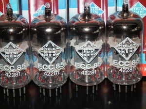 ECC85 6AQ8 Telefunken NOS Platinum matched quad - Picture 1 of 24