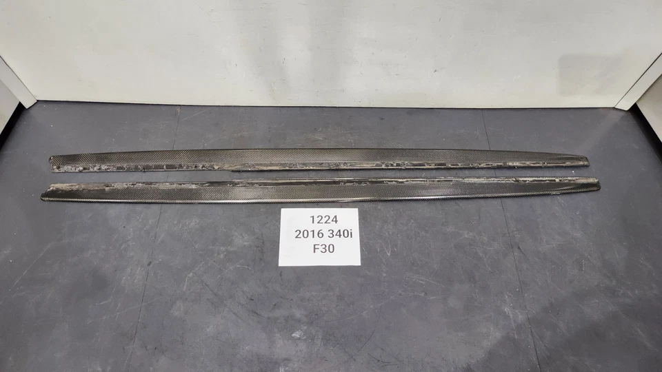 ✅ FOR 12-18 BMW F30 Sedan Left Right Side Rocker Panel Carbon Lips Pair SET - Image 1 of 4