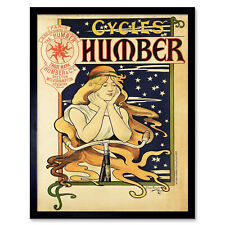 Bresster Humber Cycles French Nouveau Advert Framed Wall Art Poster