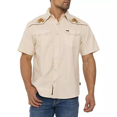 NEW Howler Bros ACL Crosscut Deluxe Snap Shirt Gaucho Texas Austin YELLOW ROSE L - Image 1 of 2